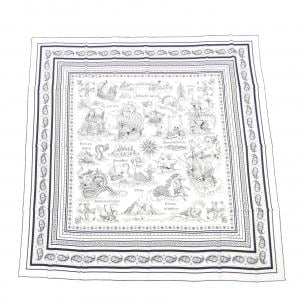 エルメス HERMES TATOUAGES MARINS BANDANA H243374S カレジェアン140 ショール