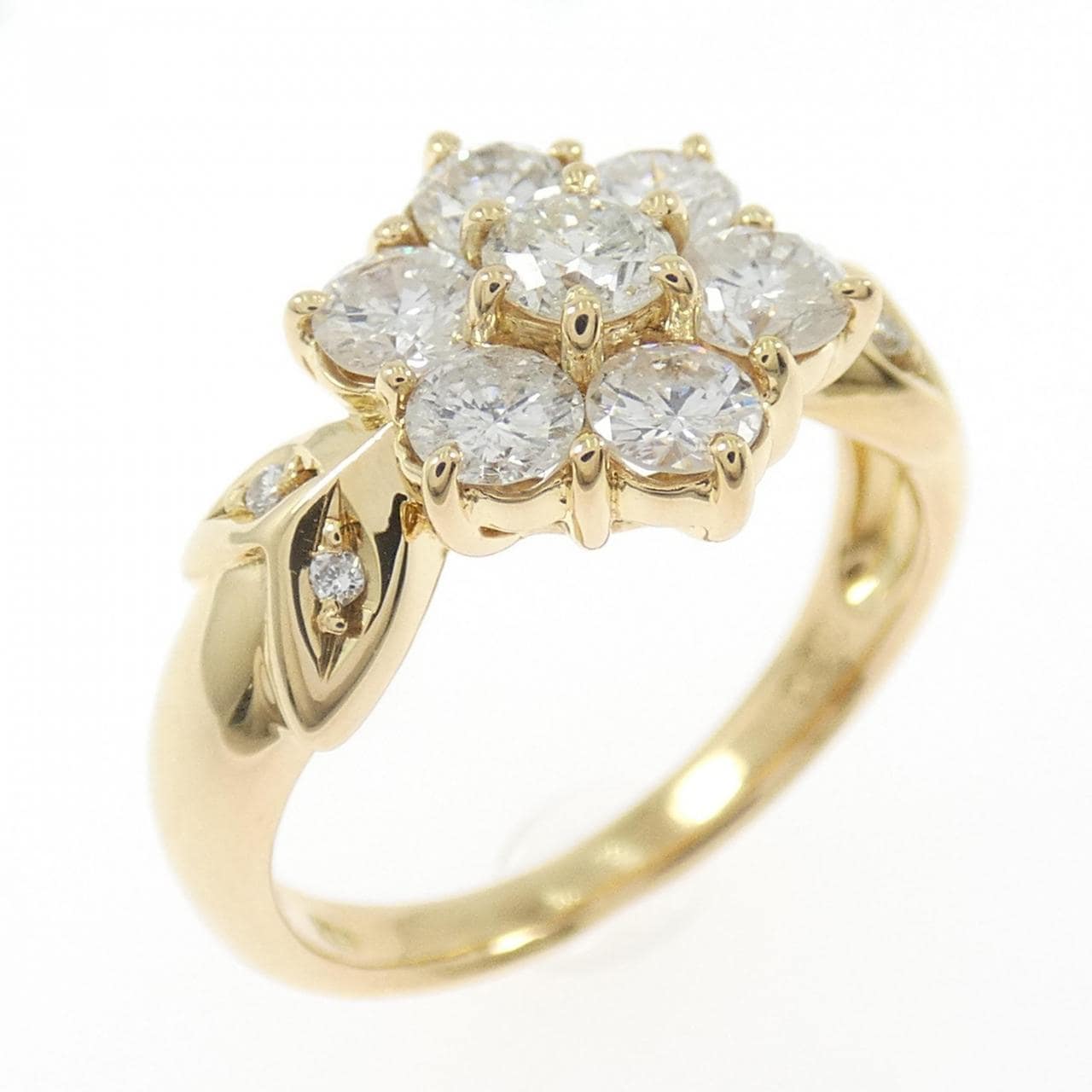 K18YG フラワー ダイヤモンド リング 1.00CT