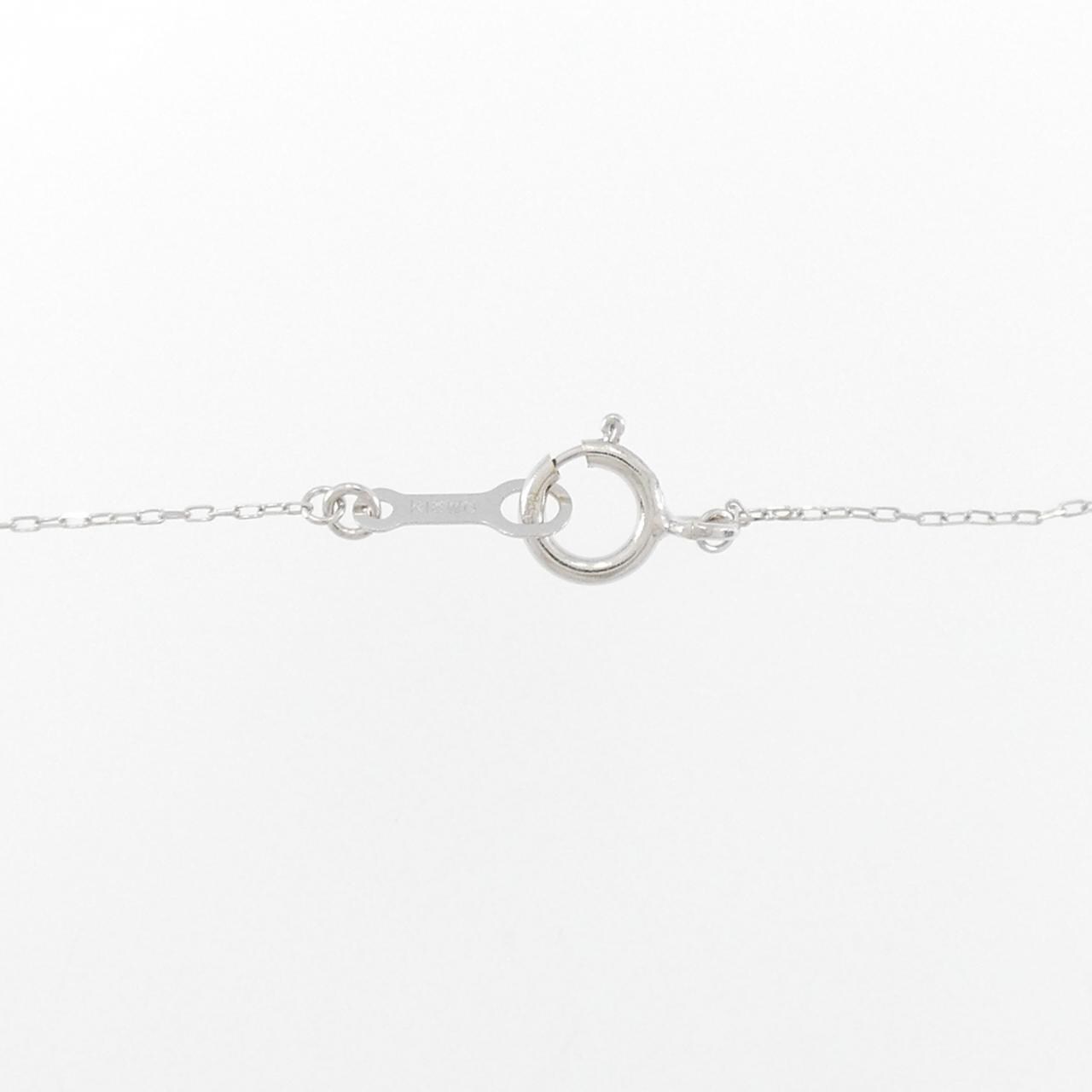 K18WG フラワー ダイヤモンド ネックレス 0.10CT