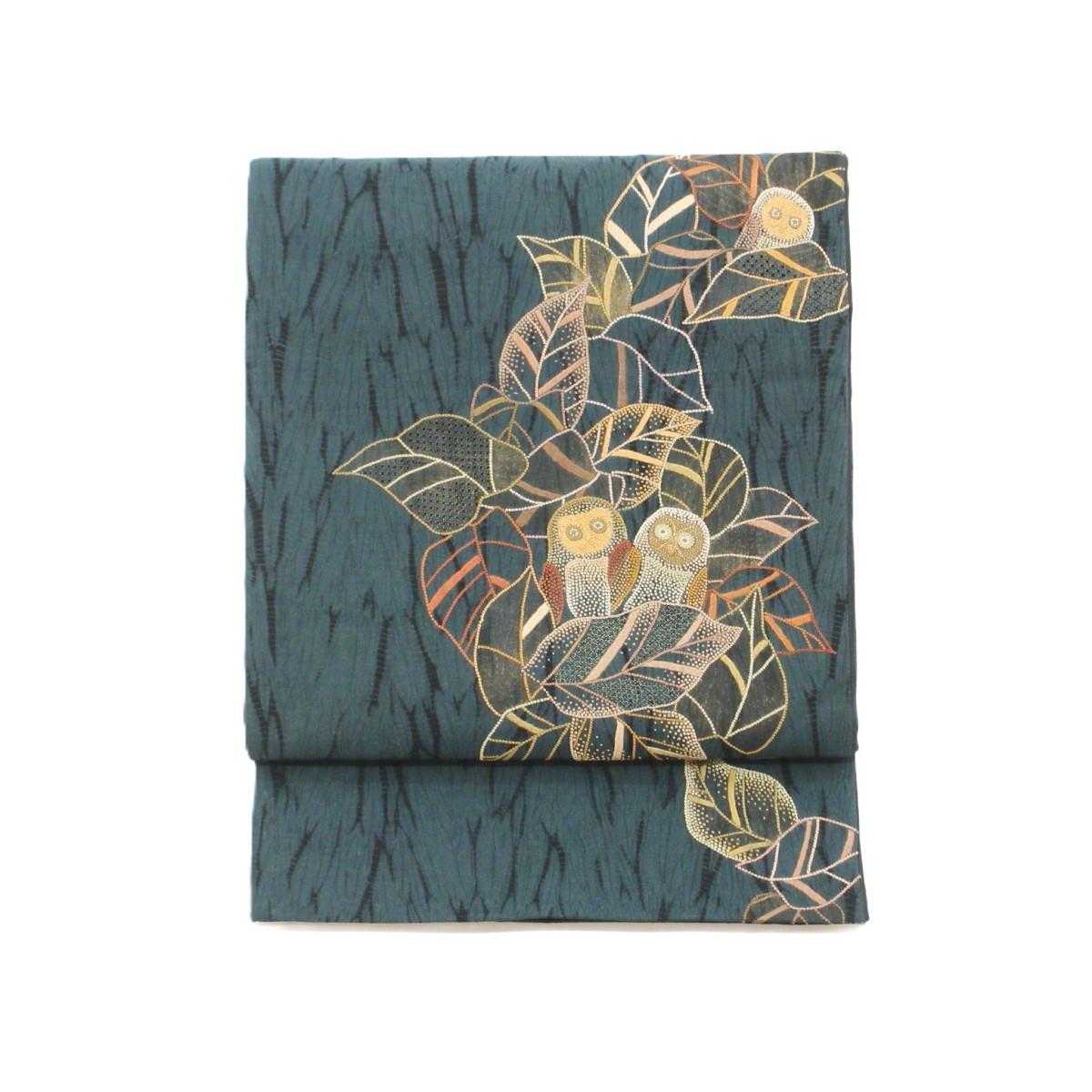 【未使用品】袋帯　絞り加工　相良刺繍