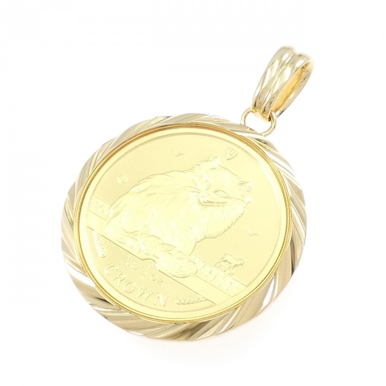 K18YG(枠) コイン ペンダント