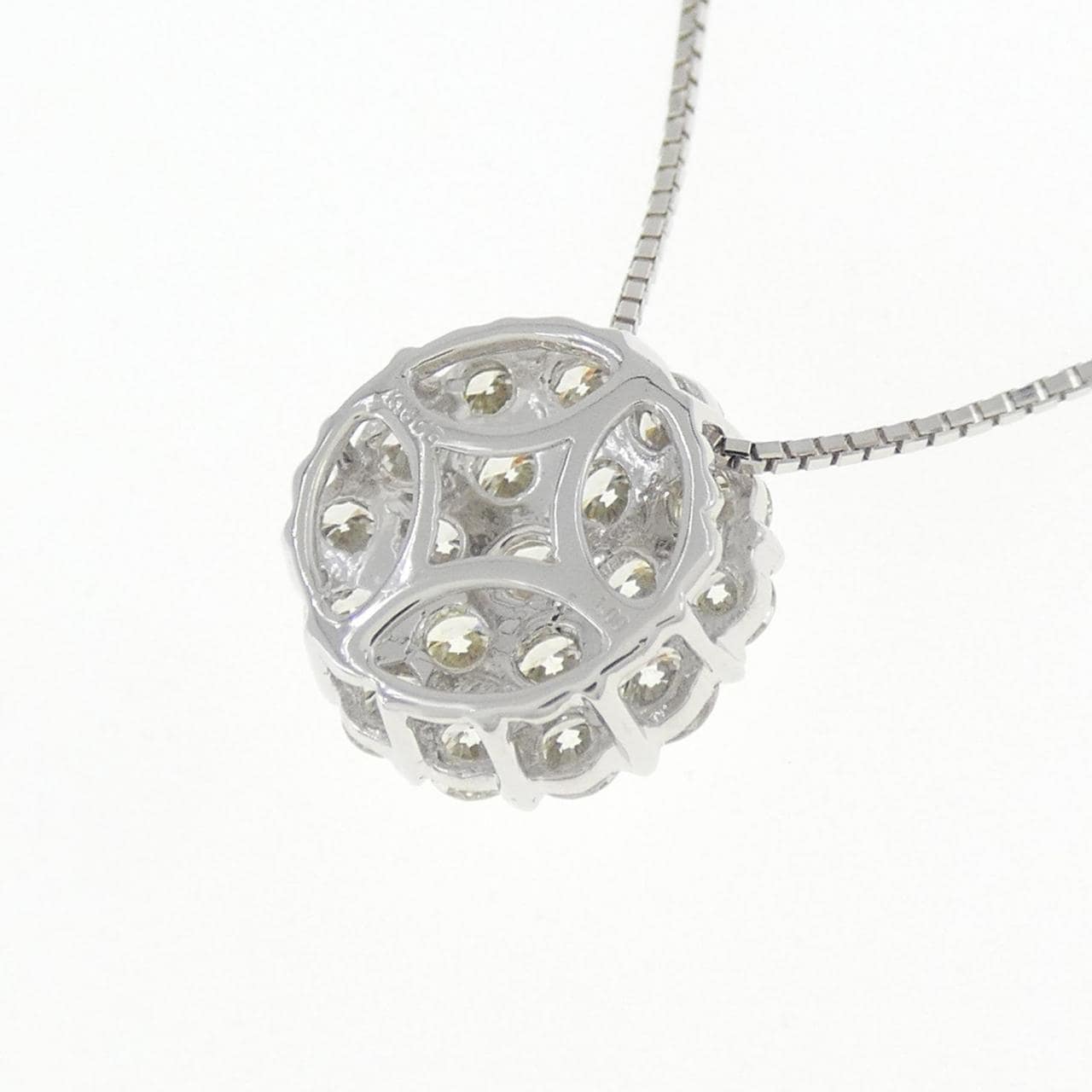 K18WG铺路钻石项链1.00CT