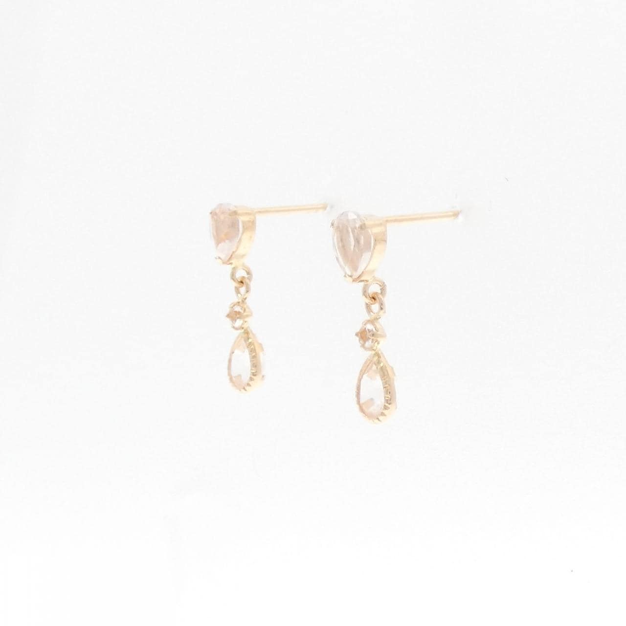 [BRAND NEW] K18PG Rose Quartz Earrings