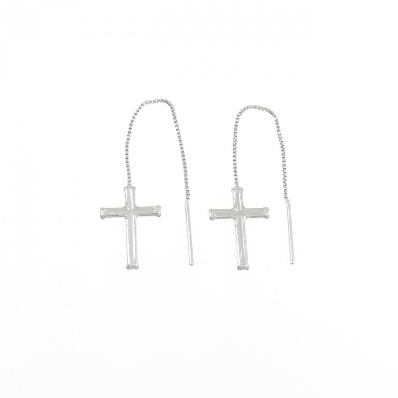 K14WG Cross Earrings