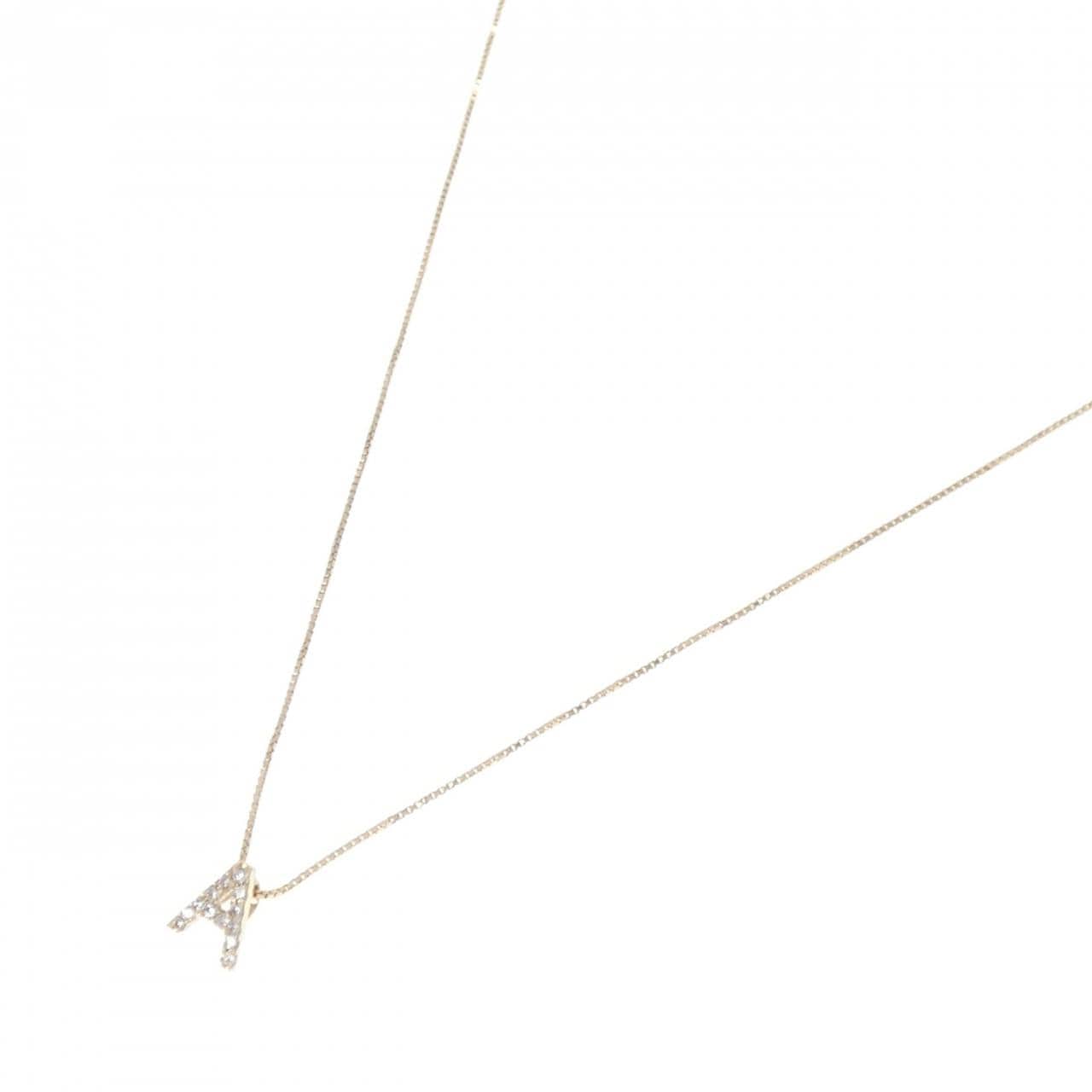 K10YG イニシャルA ダイヤモンド ネックレス 0.06CT