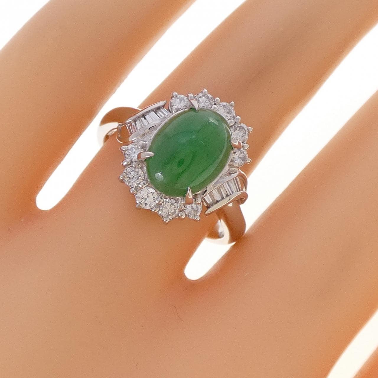 PT900 ヒスイ リング 2.70CT