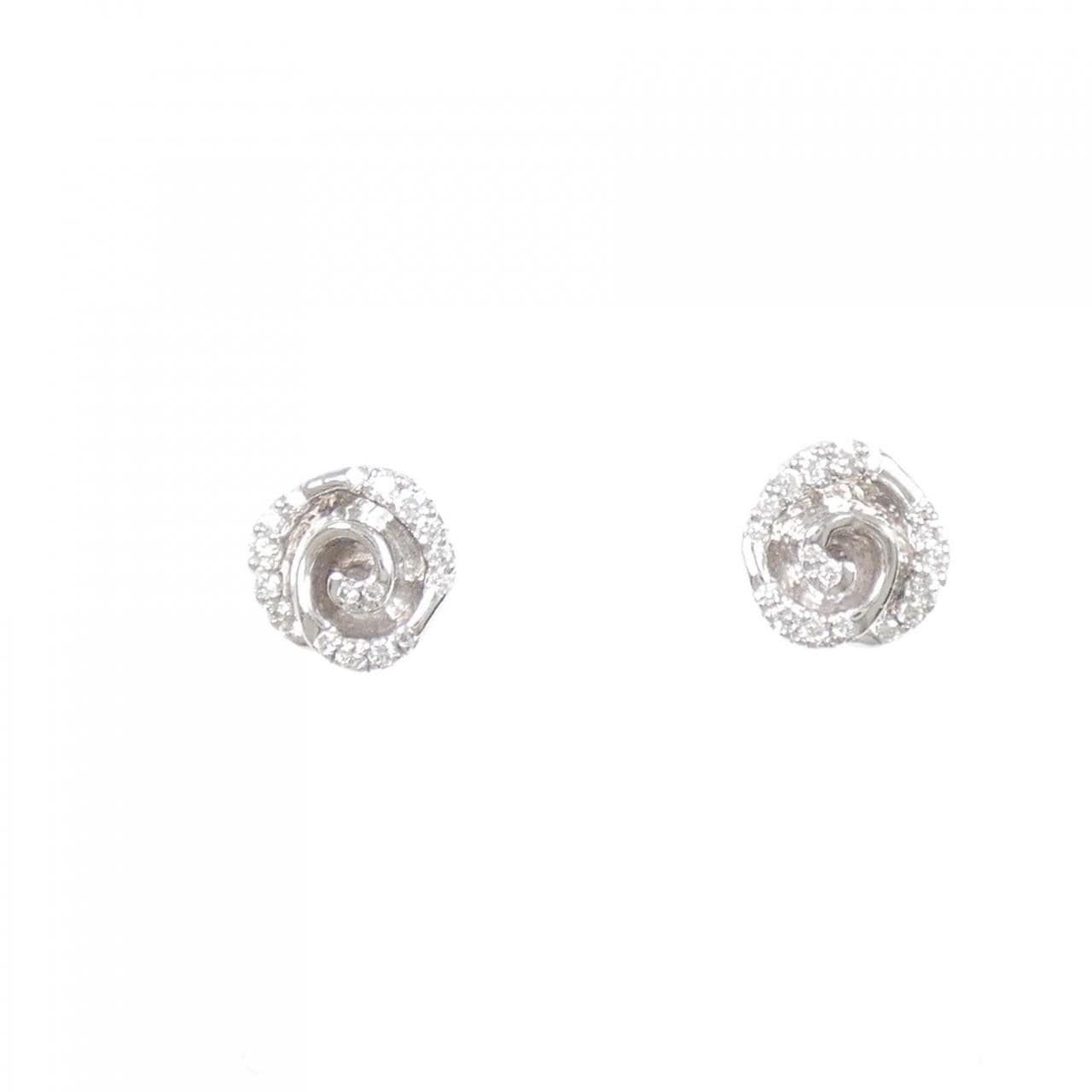 750WG/K18WG Rose Diamond Earrings