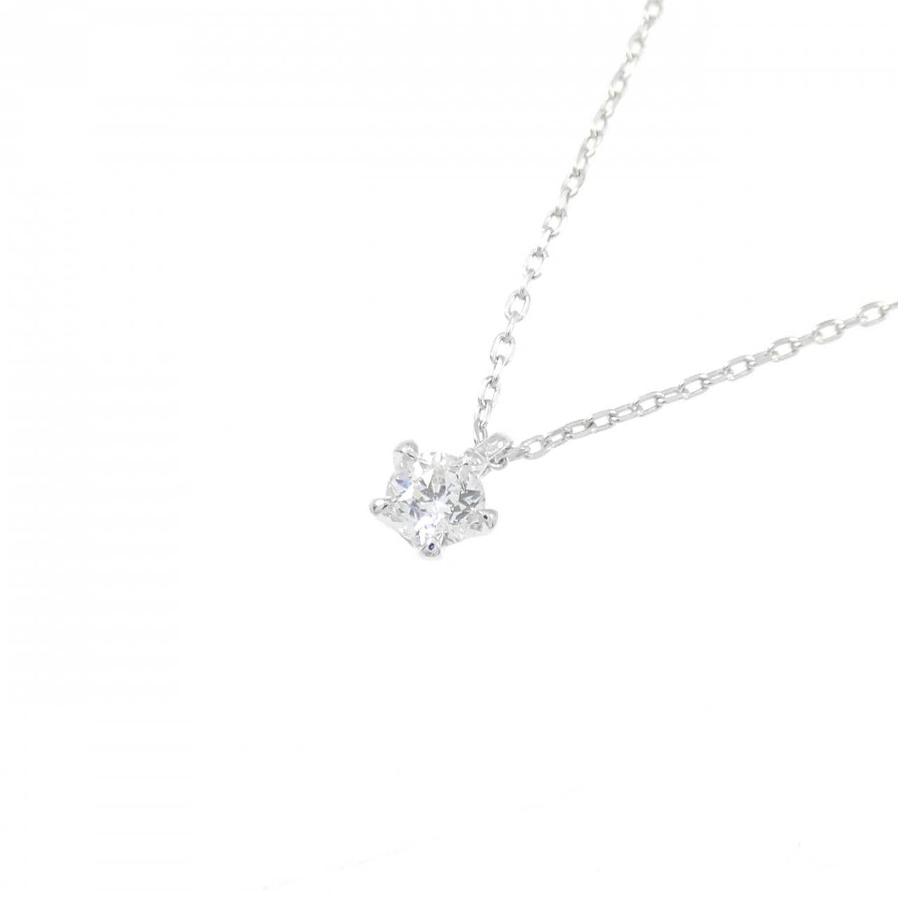 K18WG ソリティア ダイヤモンド ネックレス 0.081CT