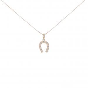 K10PG ホースシュー ダイヤモンド ネックレス 0.07CT