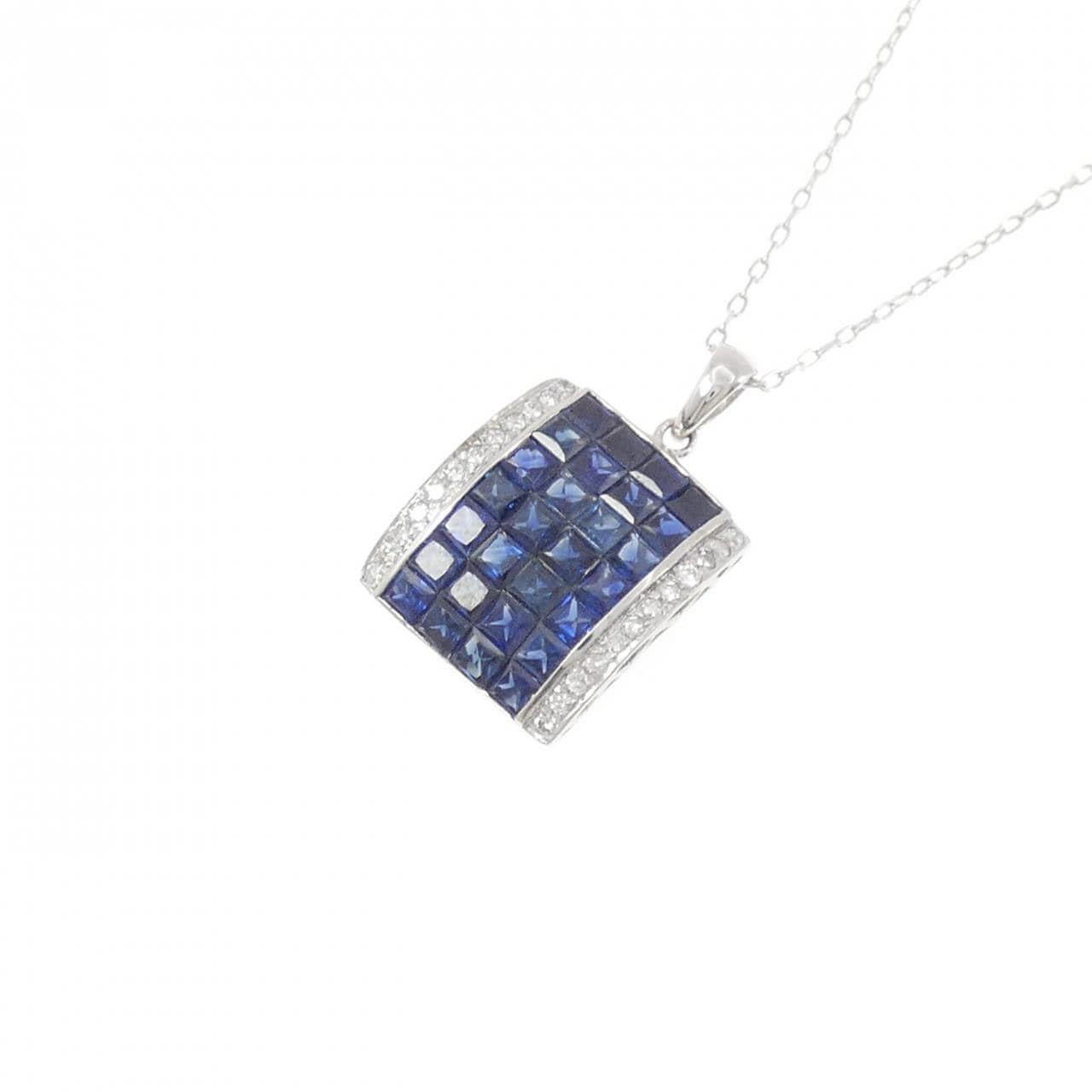 K14WG/K10WG サファイヤ ネックレス 3.00CT