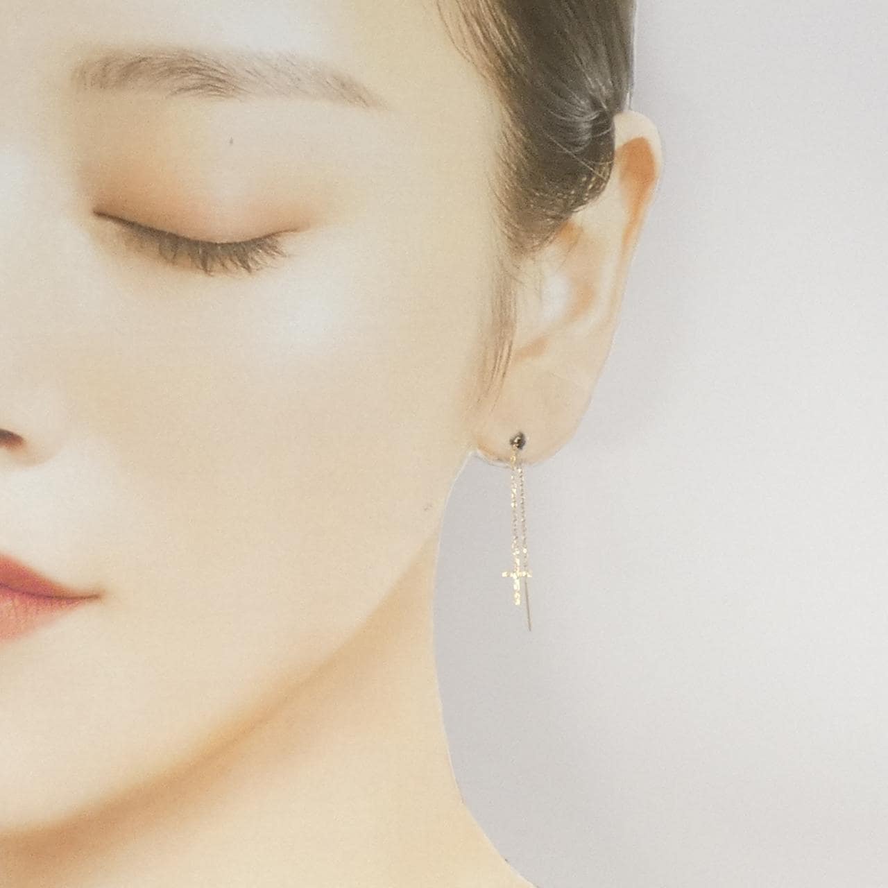 K10YG クロス ピアス