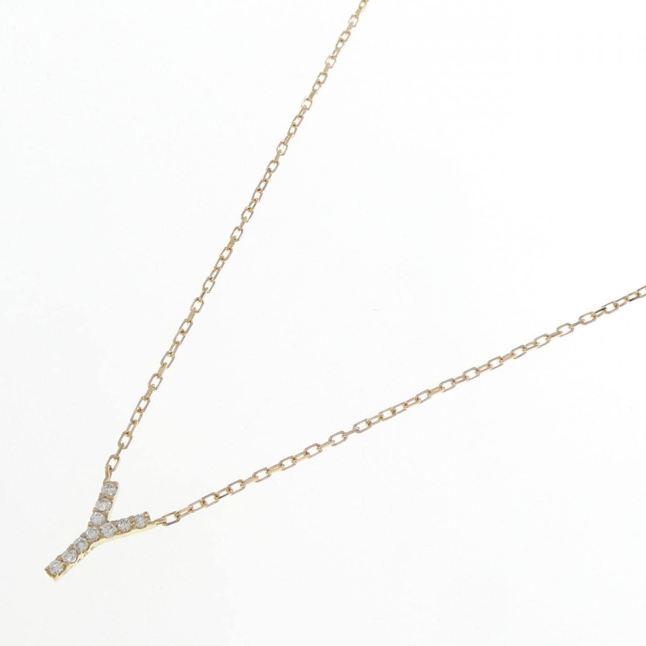 K18YG イニシャルY ダイヤモンド ネックレス 0.05CT