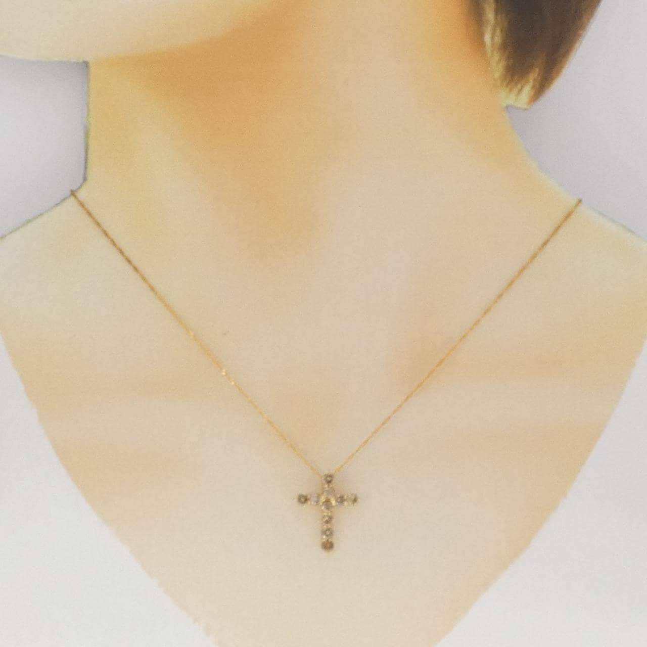 K18YG クロス ダイヤモンド ネックレス 1.00CT