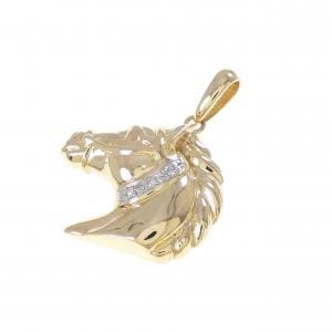 K18YG/K18WG ホース ダイヤモンド ペンダント