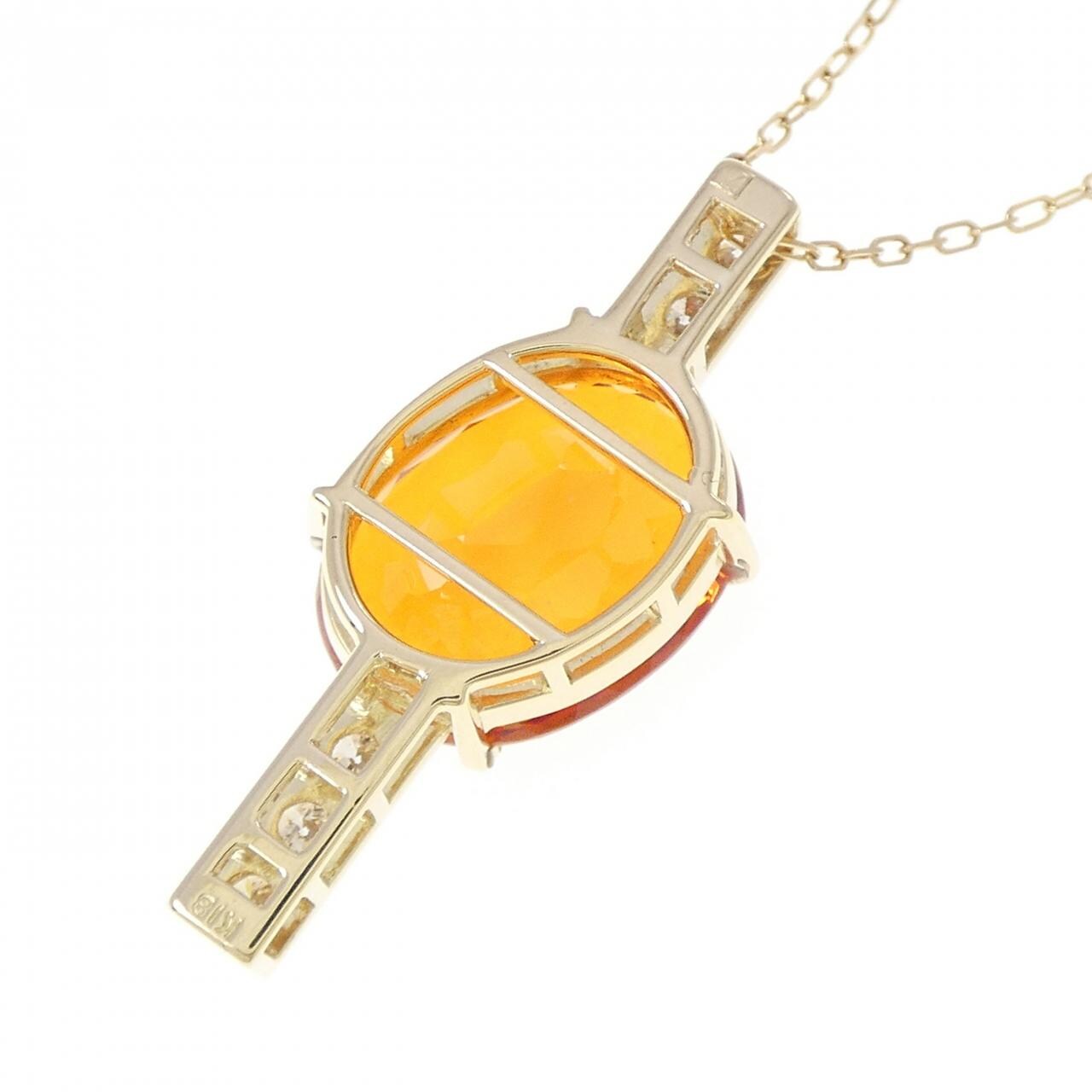 K18YG 合成サファイヤ ネックレス