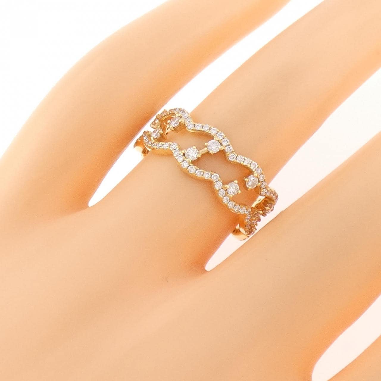 【新品】K18YG フルエタニティ ダイヤモンド リング 0.85CT