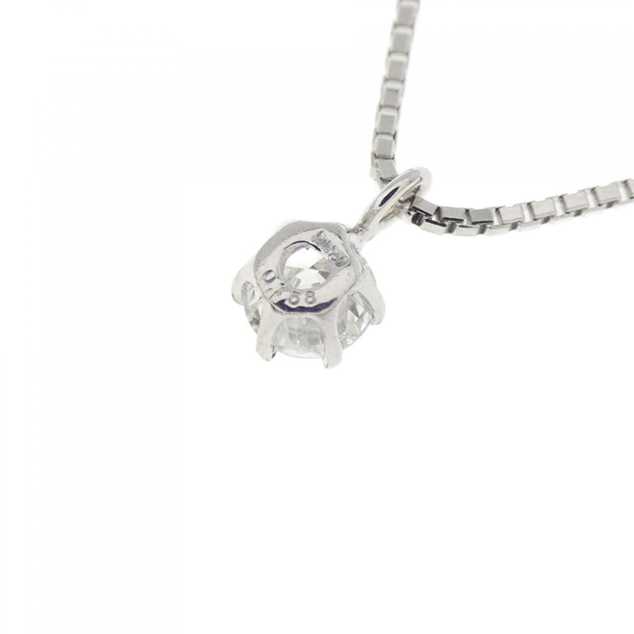 K18WG ソリティア ダイヤモンド ネックレス 0.158CT