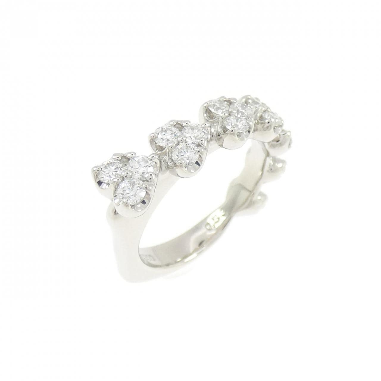 PT900 ハート ダイヤモンド ピンキーリング 0.53CT