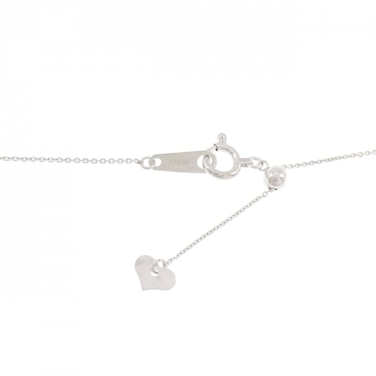 K18WG パヴェ ハート ダイヤモンド ネックレス 0.30CT