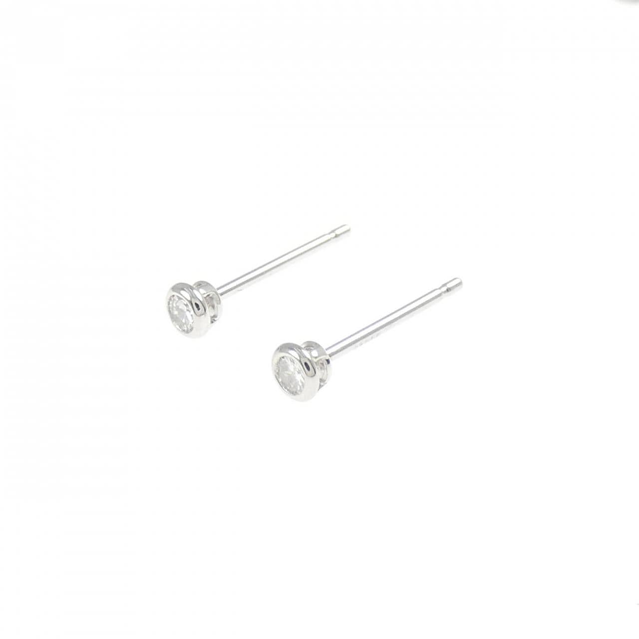 PT900 ソリティア ダイヤモンド ピアス 0.10CT