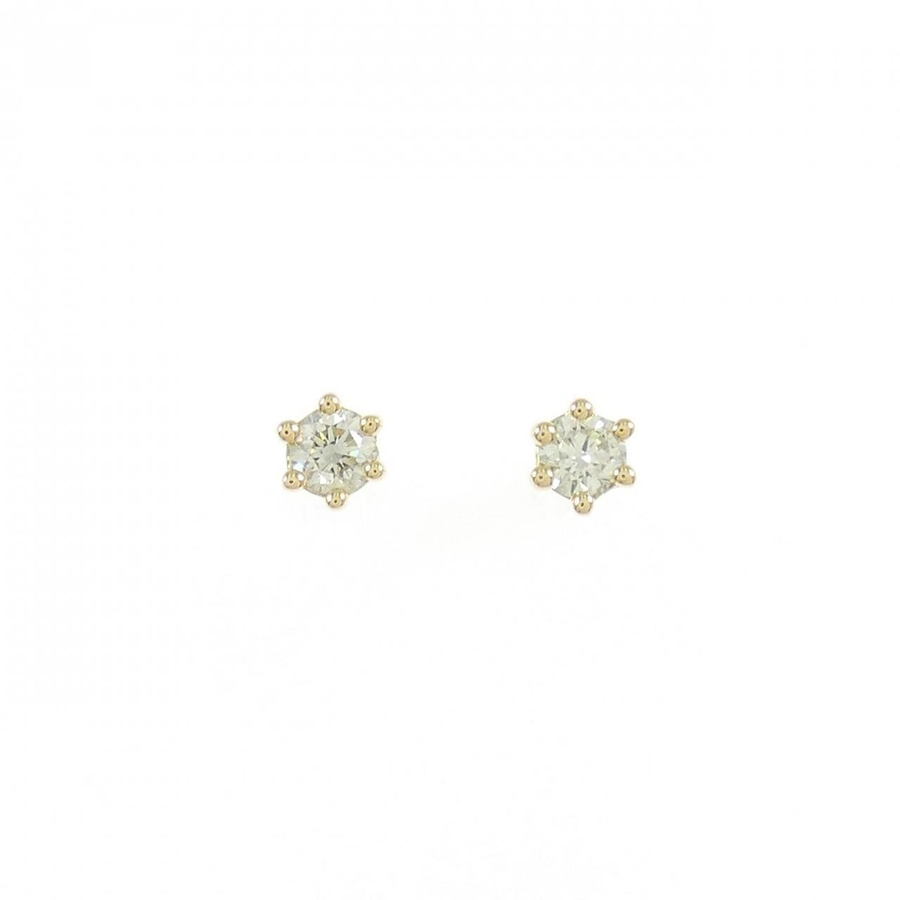 K18YG ソリティア ダイヤモンド ピアス