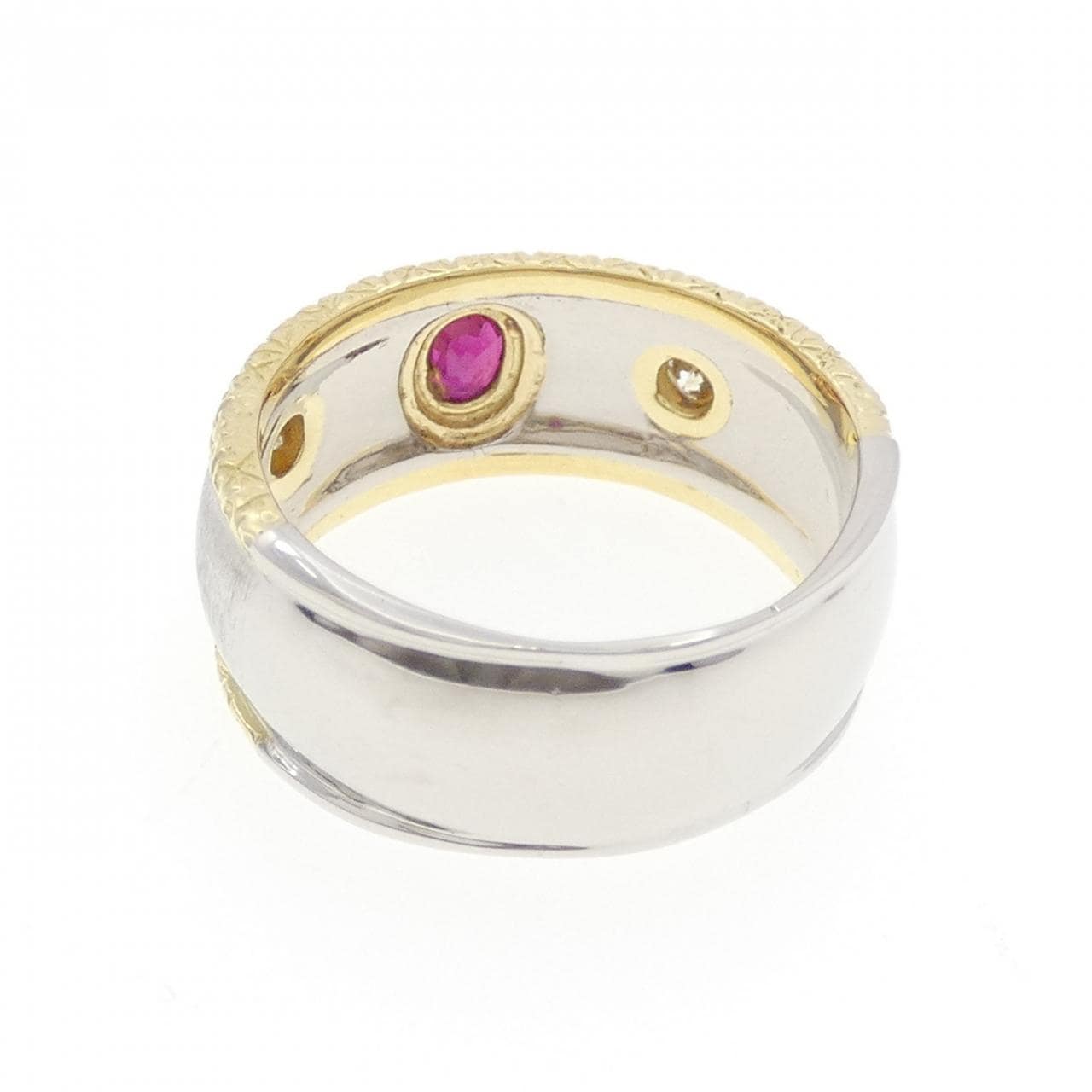 PT900/K18YG ルビー リング 0.35CT