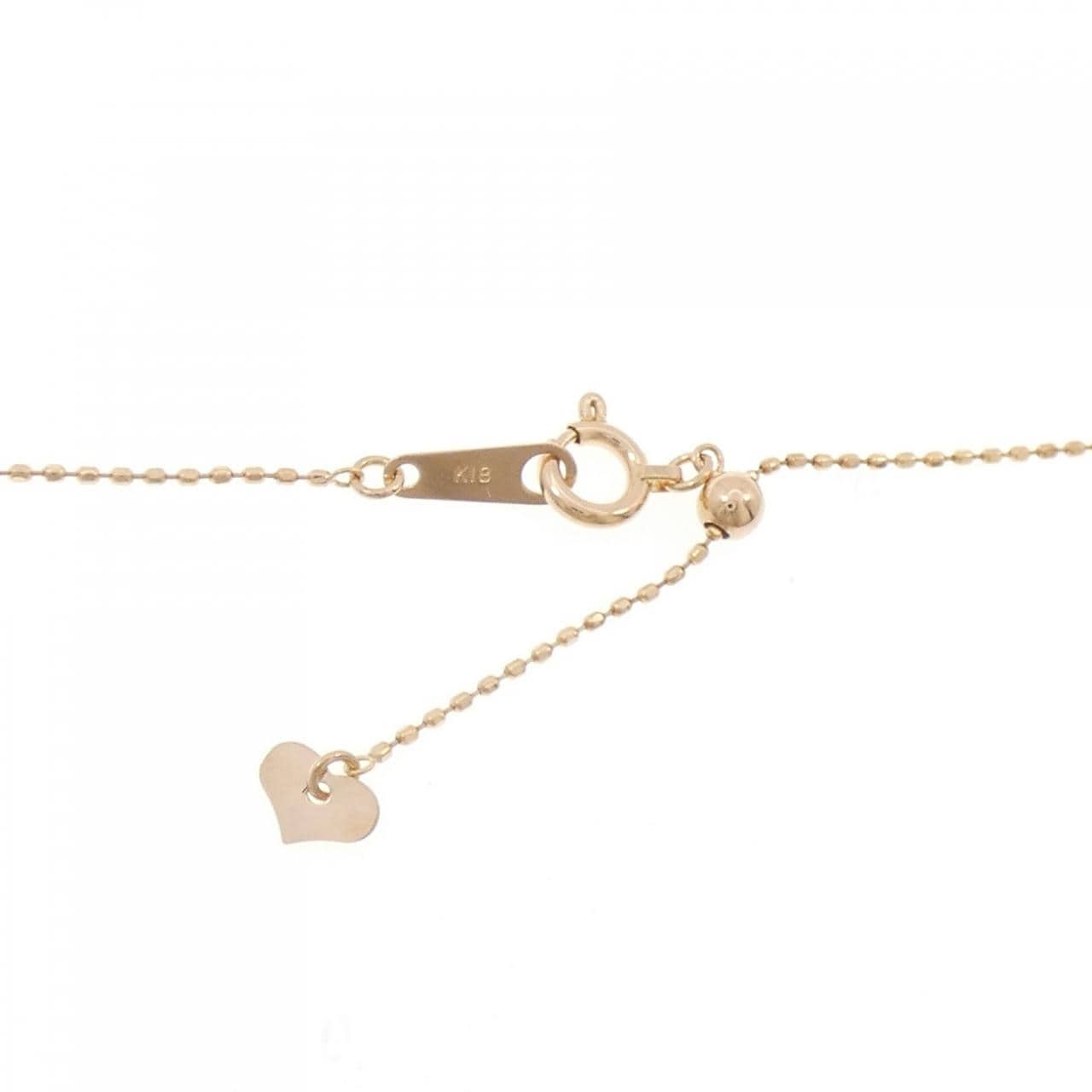 K18PG フラワー ダイヤモンド ネックレス 0.18CT