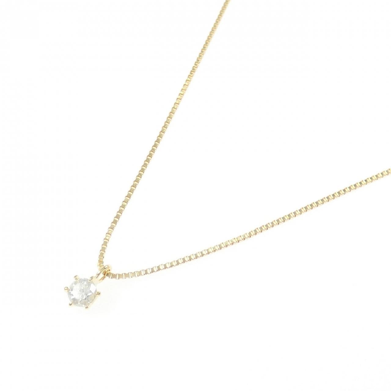 K18YG ソリティア ダイヤモンド ネックレス 0.15CT