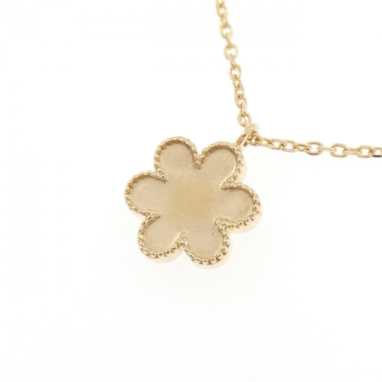 K18YG フラワー ダイヤモンド ネックレス 0.22CT