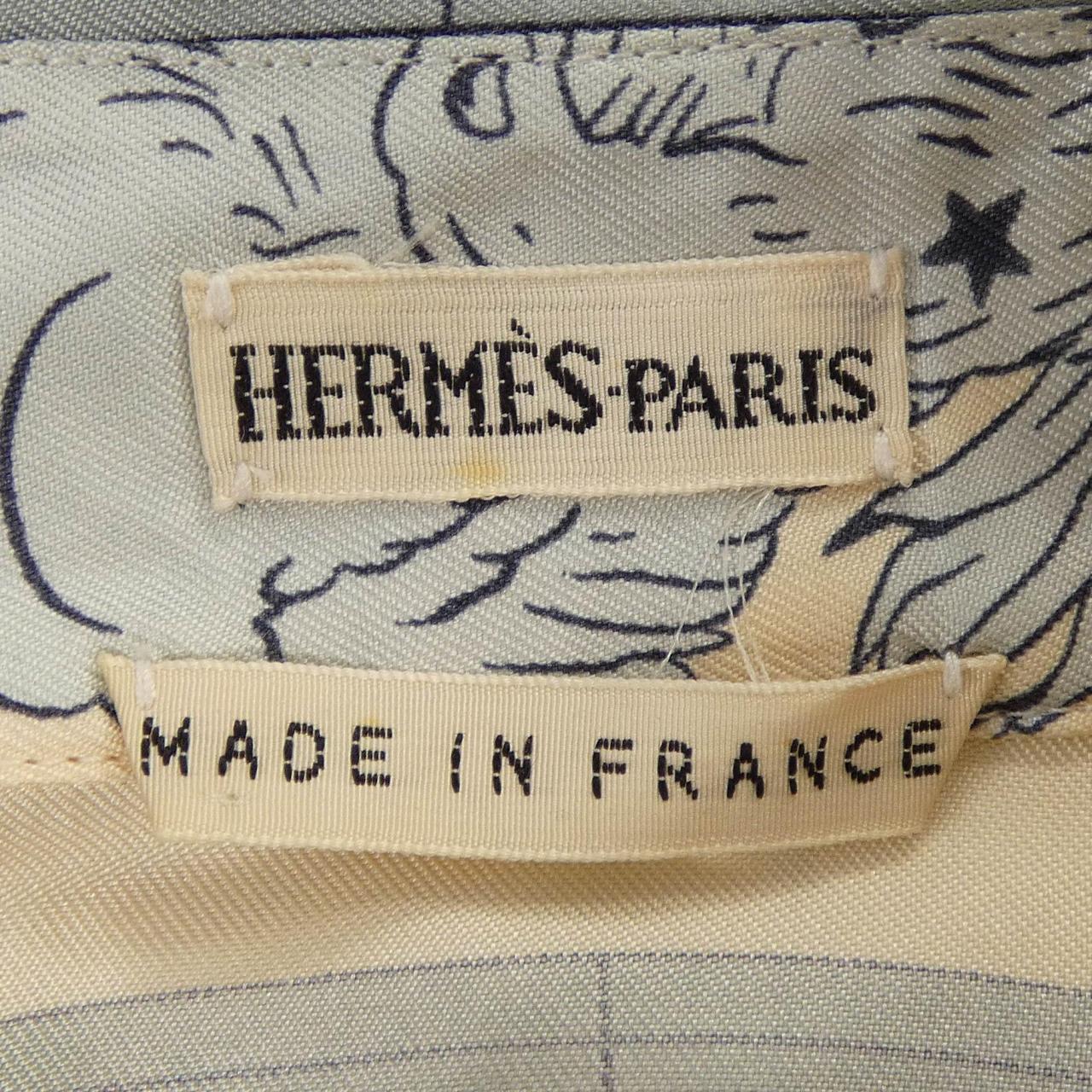 【ヴィンテージ】エルメス HERMES HEMI SPHARIUM COELI BOREALE ツイルレーヌ. シャツ