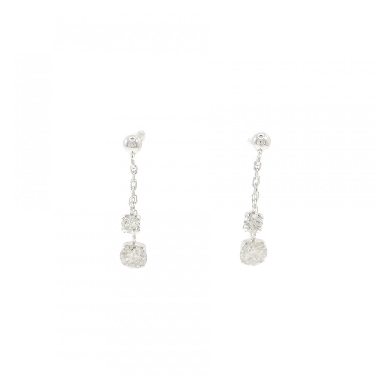 K18WG ダイヤモンド ピアス 0.50CT