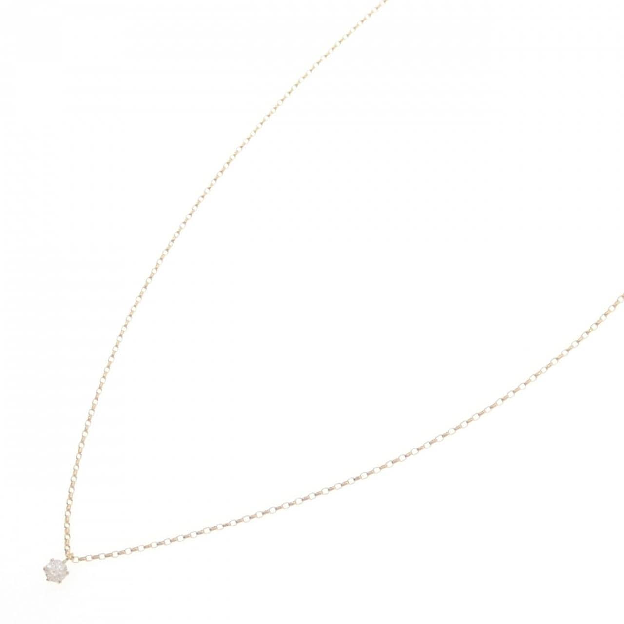 K18YG ソリティア ダイヤモンド ネックレス 0.08CT