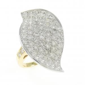 K18YG/K18WG パヴェ ダイヤモンド リング 1.55CT