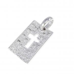 K18WG クロス ダイヤモンド ペンダント 0.21CT