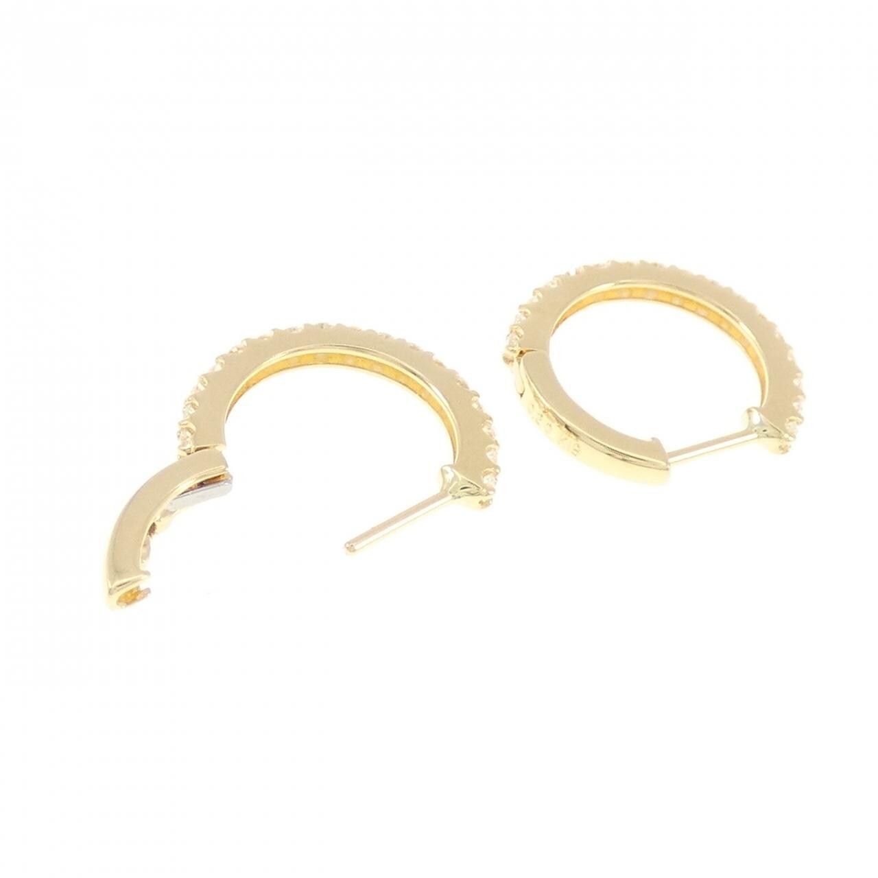 [新品] K18YG 環形鑽石耳環 0.40CT