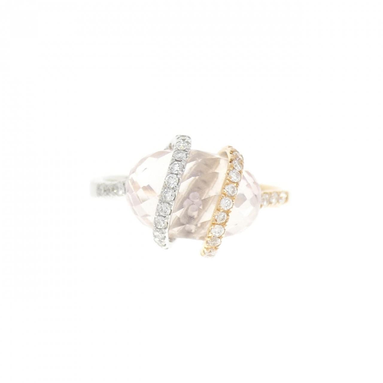 K18PG/K18WG ローズクオーツ リング 4.40CT