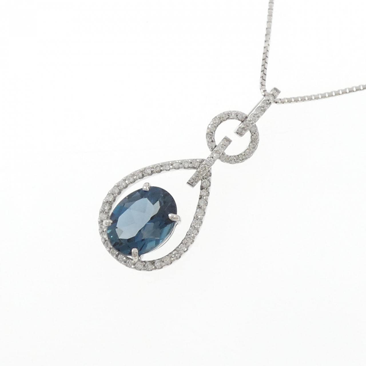 K18WG ブルートパーズ ネックレス 2.08CT