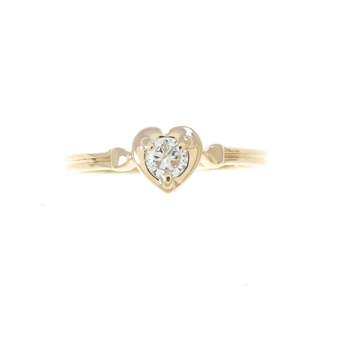 K18YG ハート ダイヤモンド リング 0.12CT