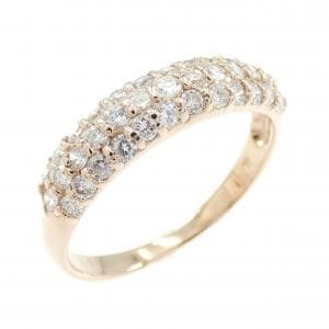 K18PG パヴェ ダイヤモンド リング 0.53CT