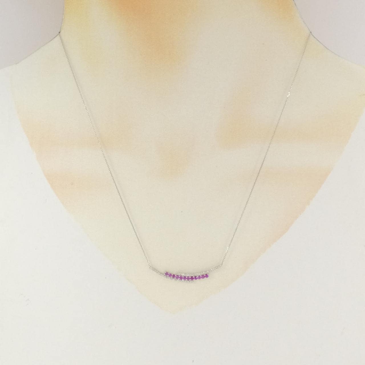 PT900/PT850 ルビー ネックレス 0.20CT