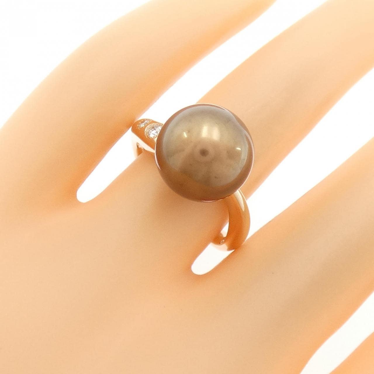 K18PG 黒蝶パール リング 11.6mm