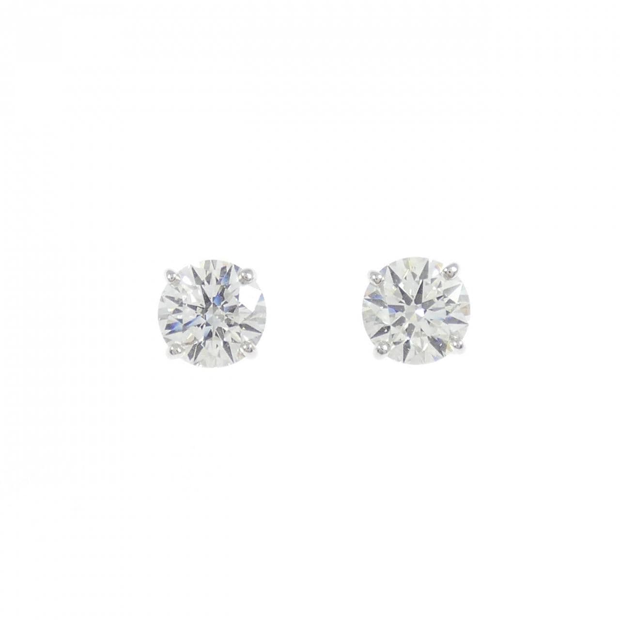 PT900 ダイヤモンド ピアス 0.538CT 0.534CT I VS1-VS2 3EXT