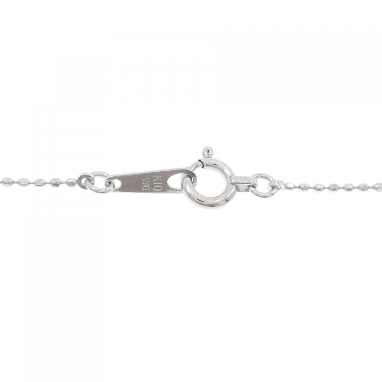K10WG Heart x Ribbon Blue Topaz Necklace