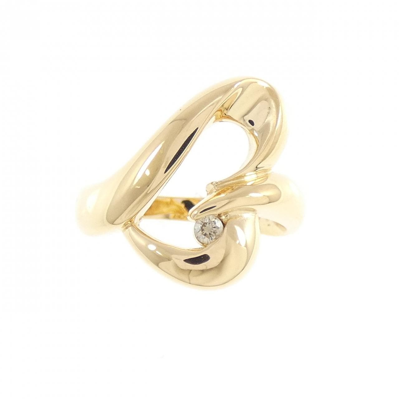 K18YG ハート ダイヤモンド リング 0.04CT