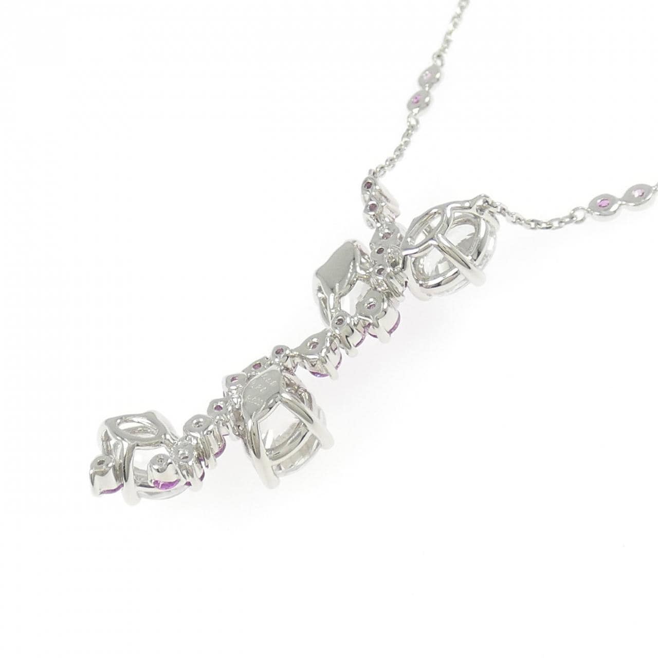 PT900/PT850 ホワイトサファイヤ ネックレス 5.20CT