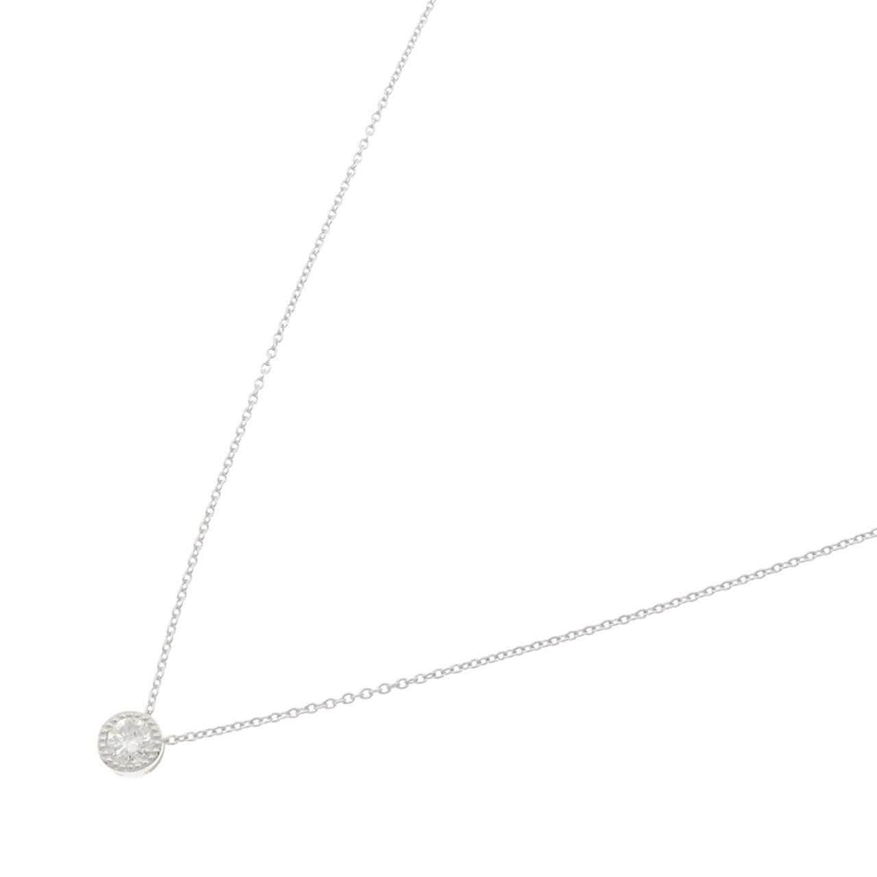 K18WG ソリティア ダイヤモンド ネックレス 0.18CT