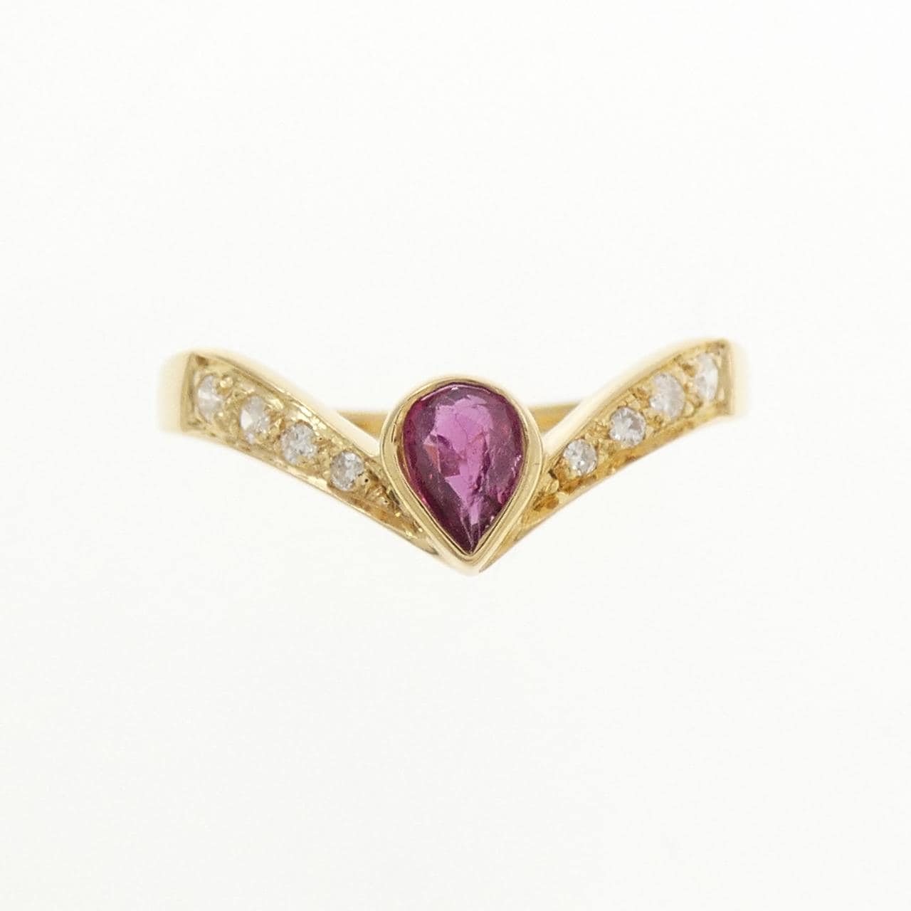 K18YG ルビー リング 0.22CT