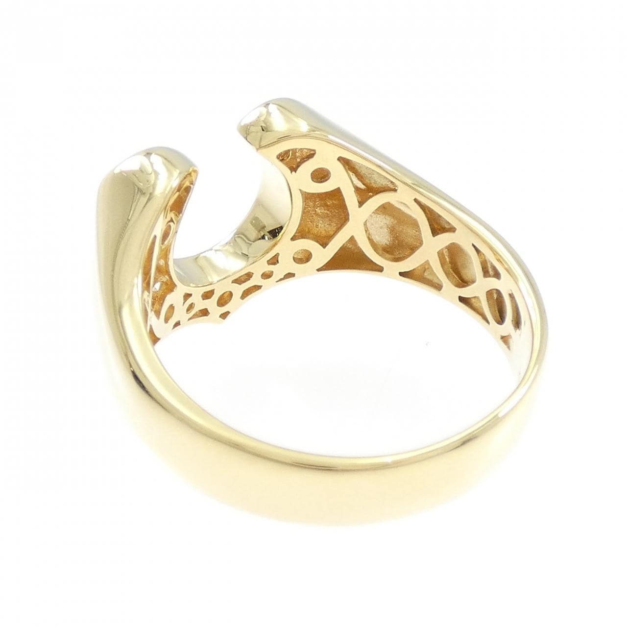 K18YG ホースシュー ダイヤモンド リング 0.50CT