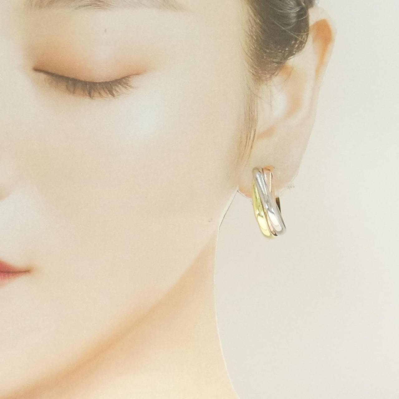 K18YG/PT900/K18PG フープ ピアス