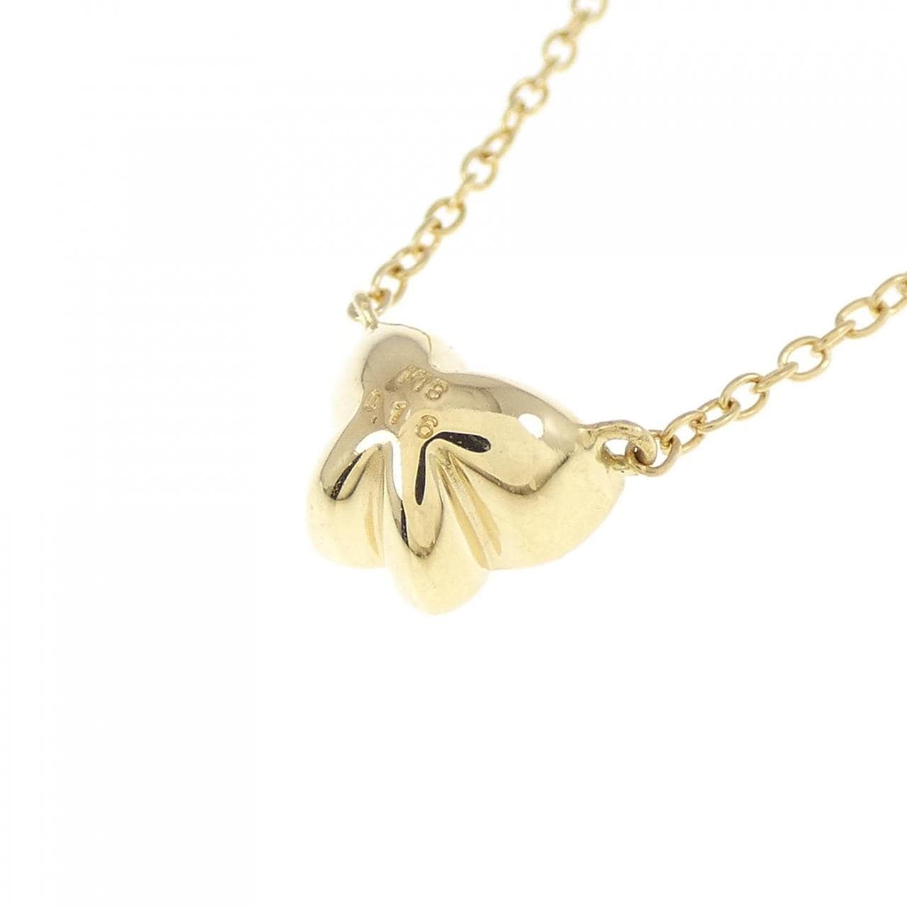 K18YG butterfly Diamond necklace 0.16CT